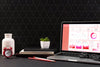 Front View Of Laptop On Desk Mock-Up Psd