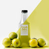 Front View Of Lemon Juice Bottle With Cap Psd