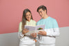 Front View Of Man And Woman Holding Book Psd