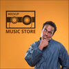 Front View Of Man Thinking About Something For Music Store Mock-Up Psd
