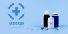 Front View Of Medicine Containers With Copy Space Psd