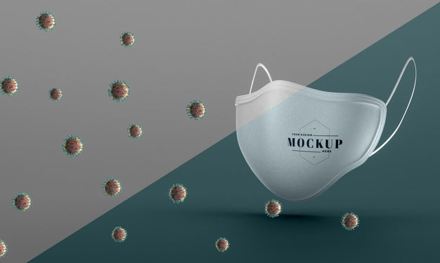 Front View Of Mock-Up Face Mask For Virus Protection Psd