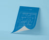 Front View Of Mock-Up Paper Blueprint Psd
