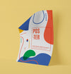 Front View Of Mock-Up Paper With Multicolored Shapes Psd