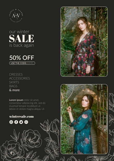 Front View Of New Winter Season Clothes Psd