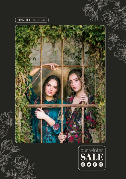 Front View Of New Winter Season Mock-Up Psd