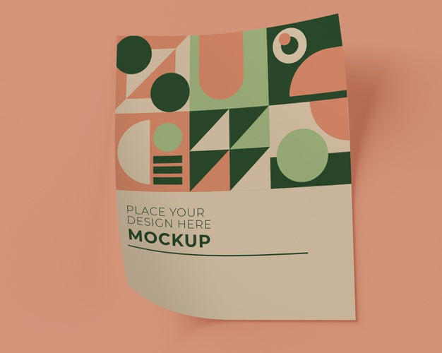 Front View Of Paper Mock-Up With Geometric Shapes Psd