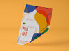 Front View Of Paper Mock-Up With Multicolored Shapes Psd