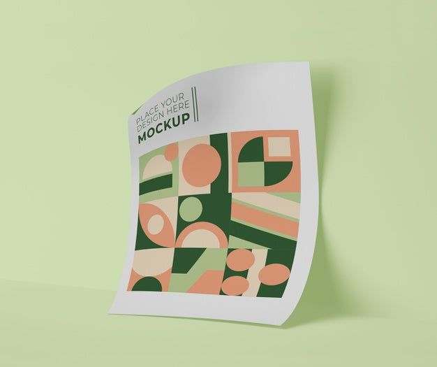Front View Of Paper Sheet With Geometric Shapes Psd