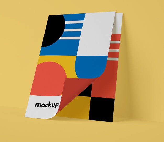 Front View Of Paper Sheet With Geometric Shapes Psd