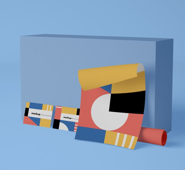 Front View Of Paper With Geometric Shapes Psd