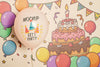 Front View Of Party Mock-Up Balloons Psd