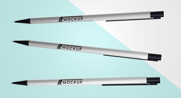 Front View Of Pens Mock-Up Psd