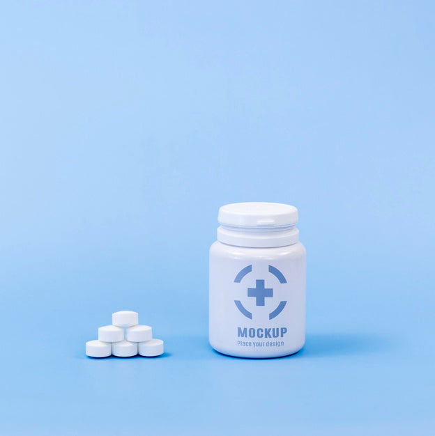 Front View Of Pills Bottle Psd