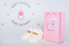 Front View Of Pink Gift Bag With Shoes For Baby Shower Psd