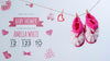 Front View Of Pink Shoes And Invitation For Baby Shower Psd