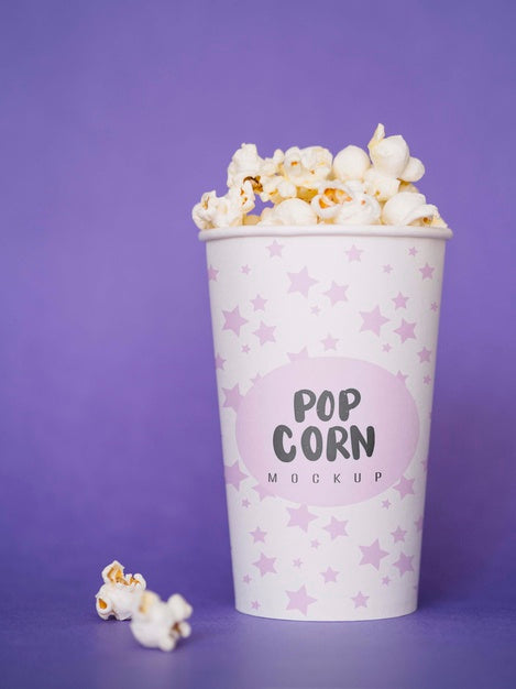 Front View Of Popcorn For Cinema In Cup Psd