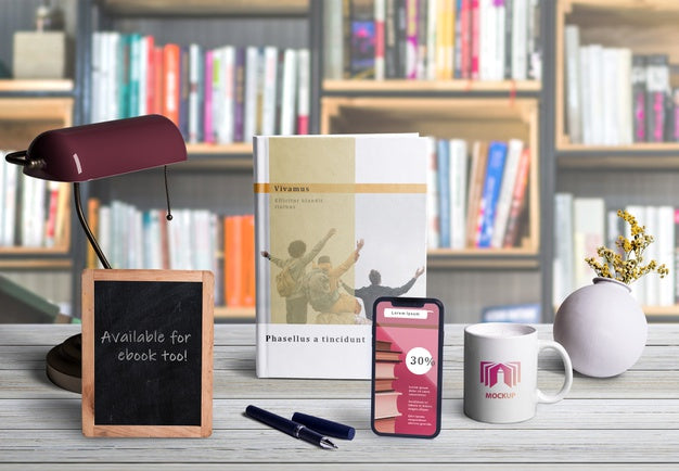 Front View Of Scene Creator Elements On Desk Psd