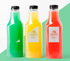 Front View Of Selection Glass Juice Bottles Psd