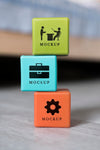 Front View Of Selection Of Business Cubes Psd