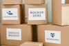 Front View Of Stack Of Cardboard Boxes With Donations Psd