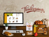 Front View Of Thanksgiving Scene Creator Mock-Up Psd