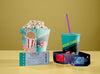 Front View Of Threedimensional Glasses With Cinema Popcorn And Cup Psd