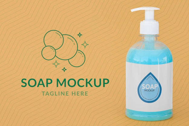 Front View Of Transparent Plastic Bottle Of Liquid Soap Psd