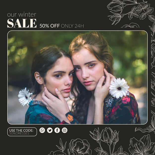 Front View Of Two Girls With Winter Season Clothes Psd