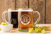 Front View Of Two Mock-Up Beer Pints With Barley Psd