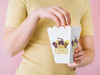 Front View Of Woman Eating Popcorn Psd