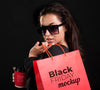 Front View Of Woman With Black Friday Concept Psd