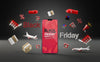 Front View Offers For Black Friday Dark Background Psd