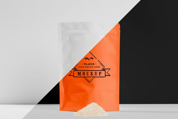 Front View Orange Bag Of Powder Psd