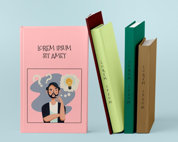 Front View Pile Of Different Books Psd