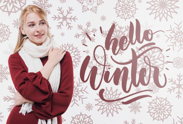 Front View Pretty Woman With Mock-Up Psd