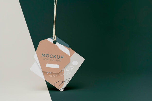 Front View Product Tag Mock-Up Psd