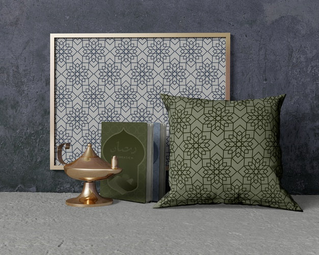 Front View Ramadan Composition Mock-Up Psd