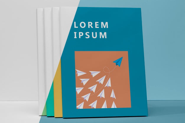 Front View Stack Of Books Mock-Up Psd