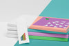 Front View Stack Of Books Mock-Up With Bookmark Psd