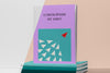 Front View Stack Of Books Mock-Up With Paper Planes Illustration Psd