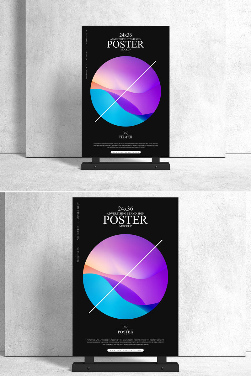 Front View Stand Poster Mockup