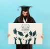 Front View Student Holding Mock-Up Sign Psd