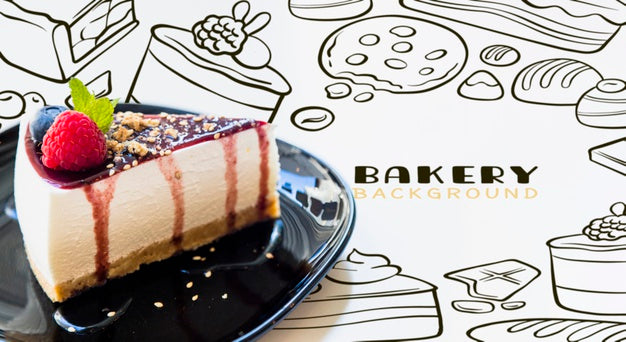 Front View Syrup Cheesecake On A Plate Psd