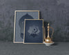 Front View Traditional Ramadan Arrangement With Frames Mock-Up Psd