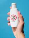 Front View Woman Hand Holding Disinfection Bottle Mock-Up Psd