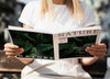 Front View Woman Looking Into A Nature Magazine Psd
