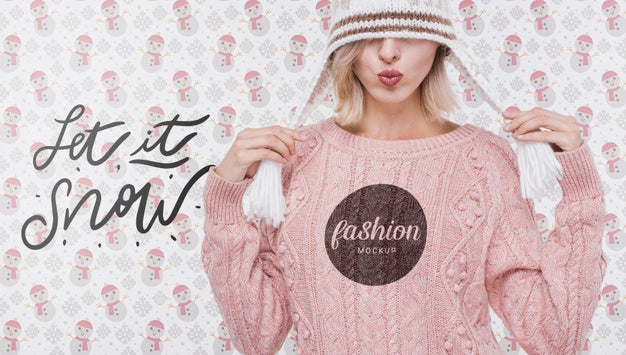 Front View Young Model With Hat On Psd