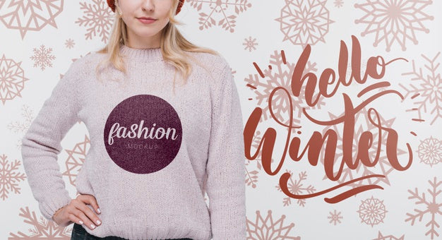 Front View Young Woman With Mock-Up Psd