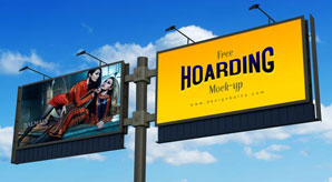 Frontlit Outdoor Advertising Hoarding Mock-Up Psd